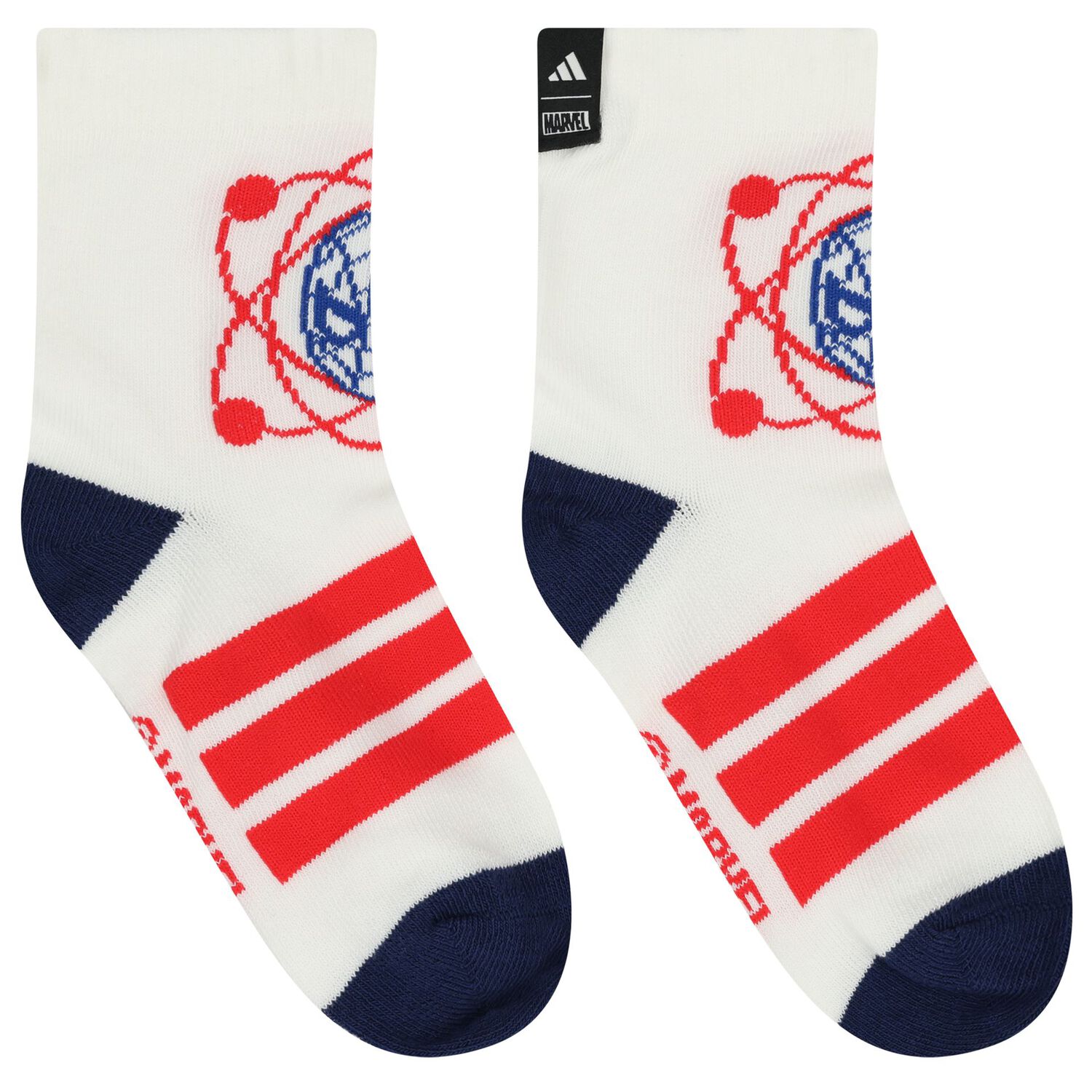 Boys Black & White Marvel Logo Socks ( 3-Pack ), 1, hi-res