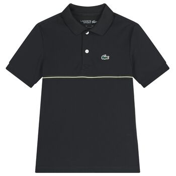 Boys Black Logo Polo Shirt