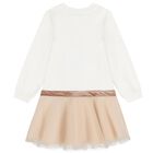 فستان بنات بطبعه تيدى بير باللون العاجى والبيج , 1, hi-res