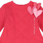 طقم فستان بنات تول بطبعة قلوب باللون الزهرى, 1, hi-res