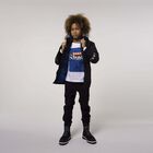 تيشيرت باكمام بالشعار باللون الابيض للاولاد, 1, hi-res