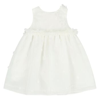 Younger Girls White Flower Dress