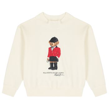 Girls Ivory Polo Bear Sweatshirt