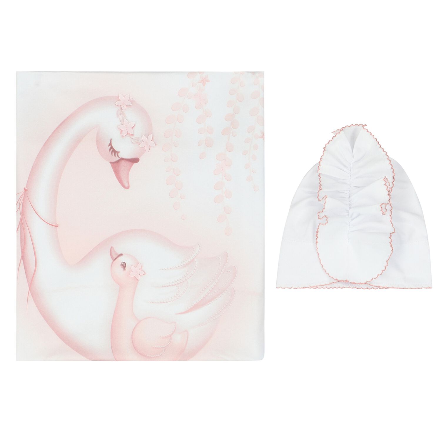 Baby Girls White & Pink Swan Gift Set, 1, hi-res image number null