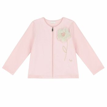 Younger Girls Pink Zip Up Top
