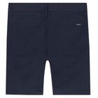 Boys Navy Blue Chino Shorts, 1, hi-res