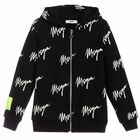 Boys Black Logo Zip Up Top, 1, hi-res