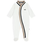 Baby Boys White Logo Babygrow Gift Set, 1, hi-res