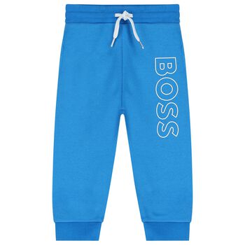 Younger Boys Blue Logo Joggers