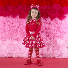 Girls Red Logo Heart Dress, 1, hi-res