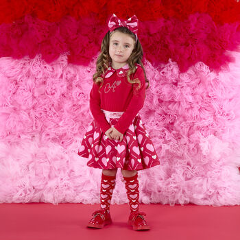 Girls Red Logo Heart Dress