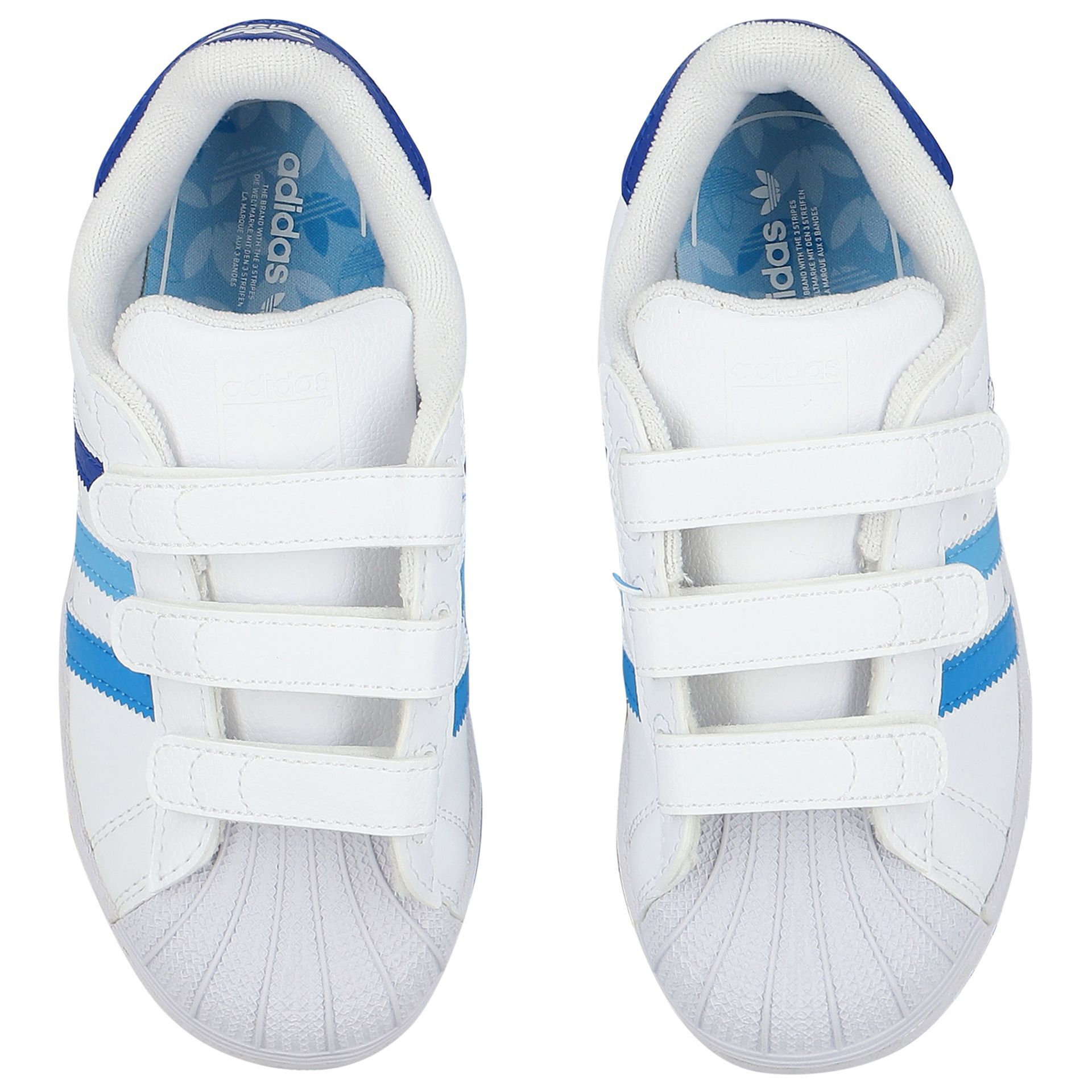 adidas Originals White Blue Superstar CF Trainers Junior