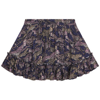 Girls Purple Cheetah Logo Skirt
