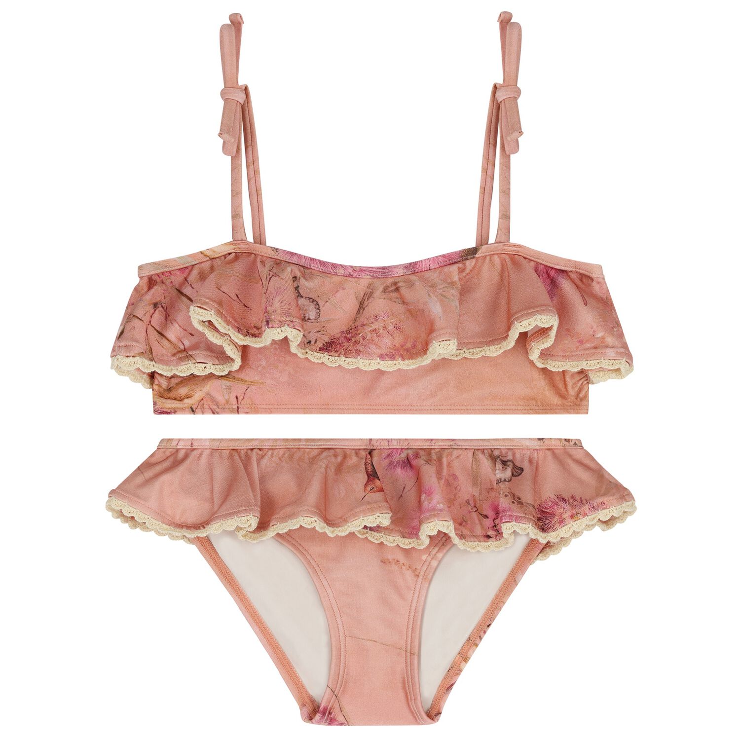 بيكيني الزهور الوردية للفتيات, 1, hi-res