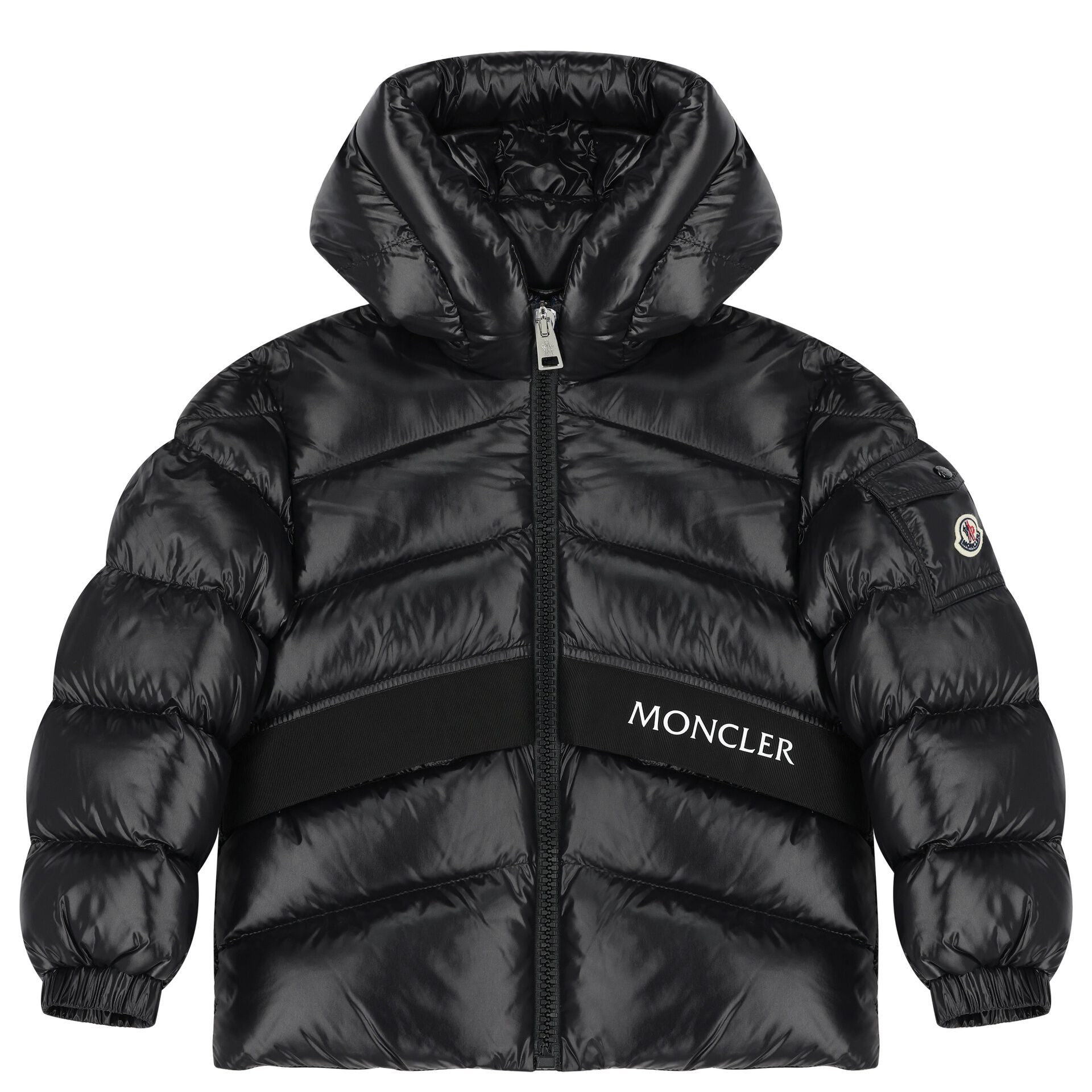 Moncler Enfant Boys Black Groseiller Down Puffer Jacket Junior Couture UAE