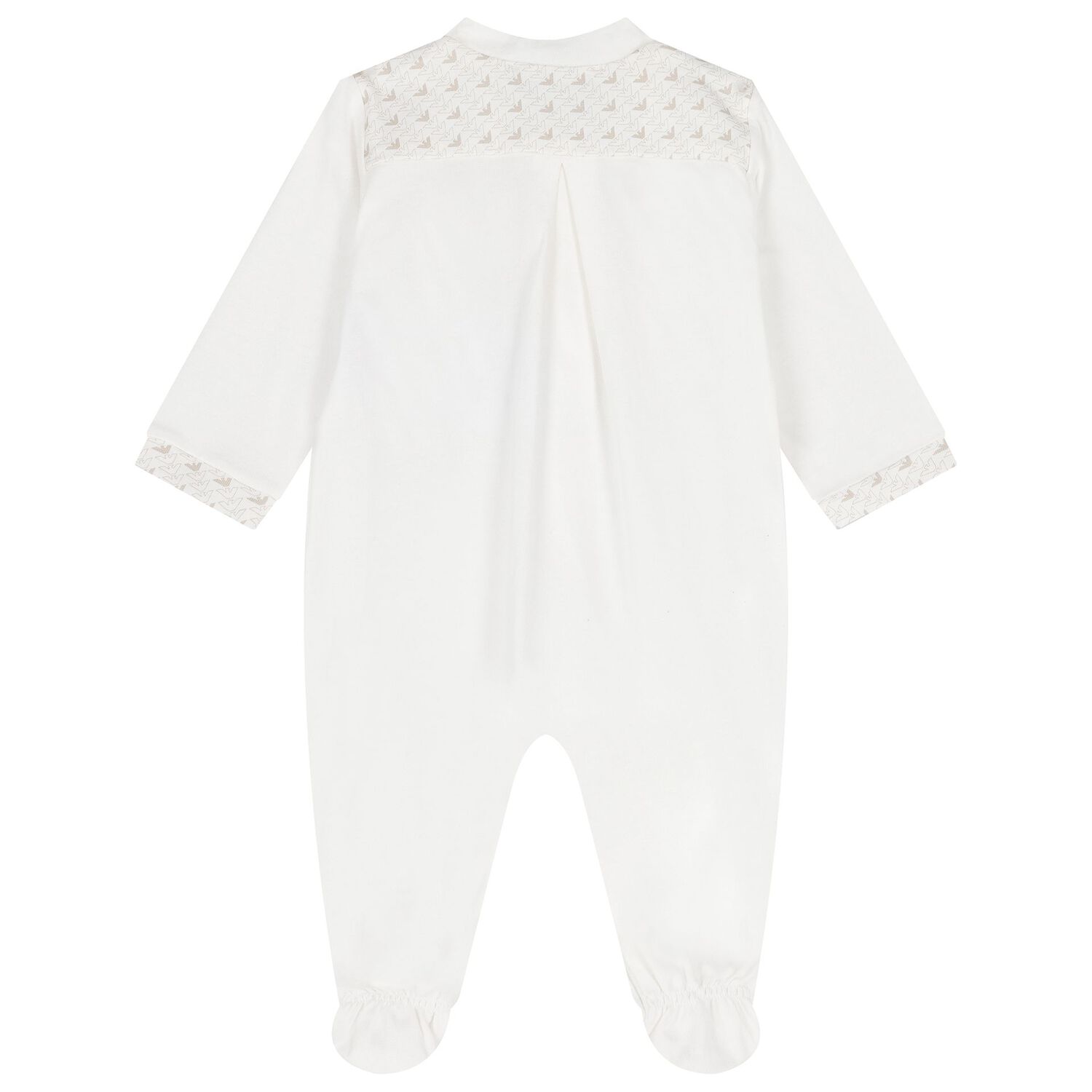 طقم ملابس أطفال بشعار باللونين الأبيض والبيج, 1, hi-res