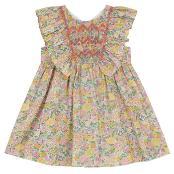 Younger Girls Yellow Floral Liberty Dress