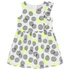 Girls White Polka Dots Dress, 1, hi-res