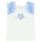 طقم تنورة بطبعة الزهور باللون الأبيض و الأزرق, 1, hi-res