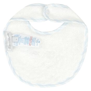 Baby Boys White & Blue Logo Bib