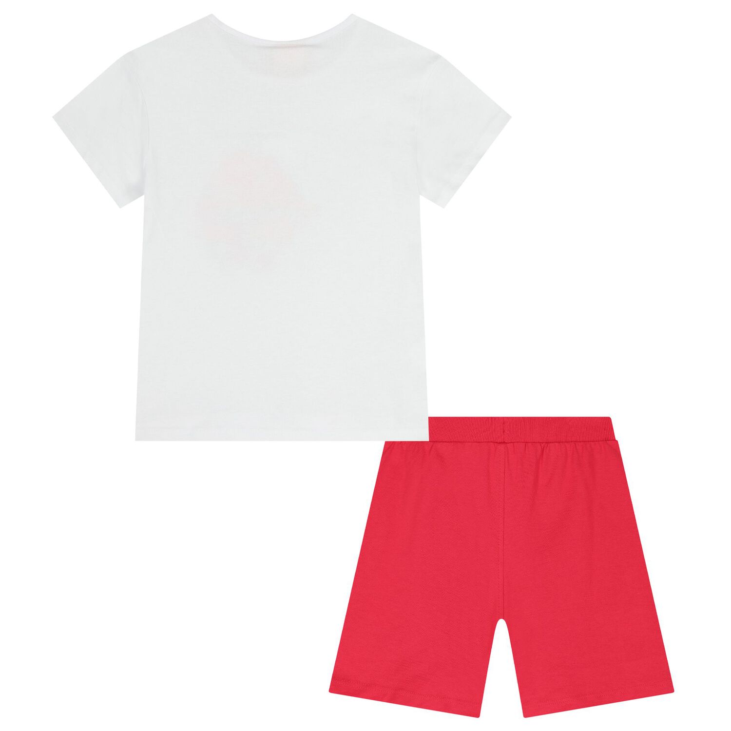 Girls White & Red Floral Shorts Set, 1, hi-res