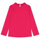 Girls Pink Glittery Hearts Long Sleeve Top, 1, hi-res