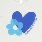 Girls White & Blue Flower & Heart Shorts Set, 1, hi-res