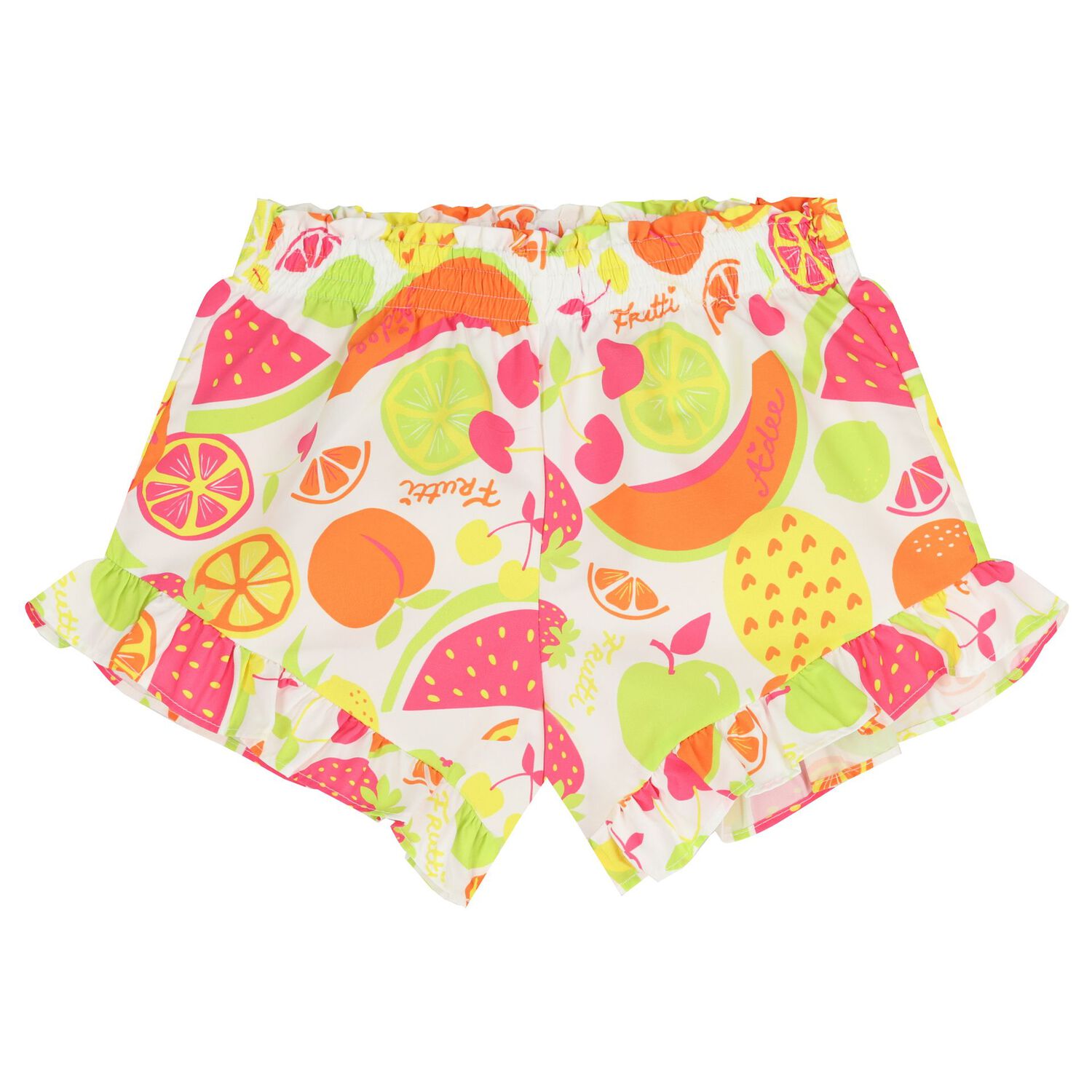  طقم شورت مكشكش للبنات بالشعار باللونين الوردي و الابيض , 1, hi-res