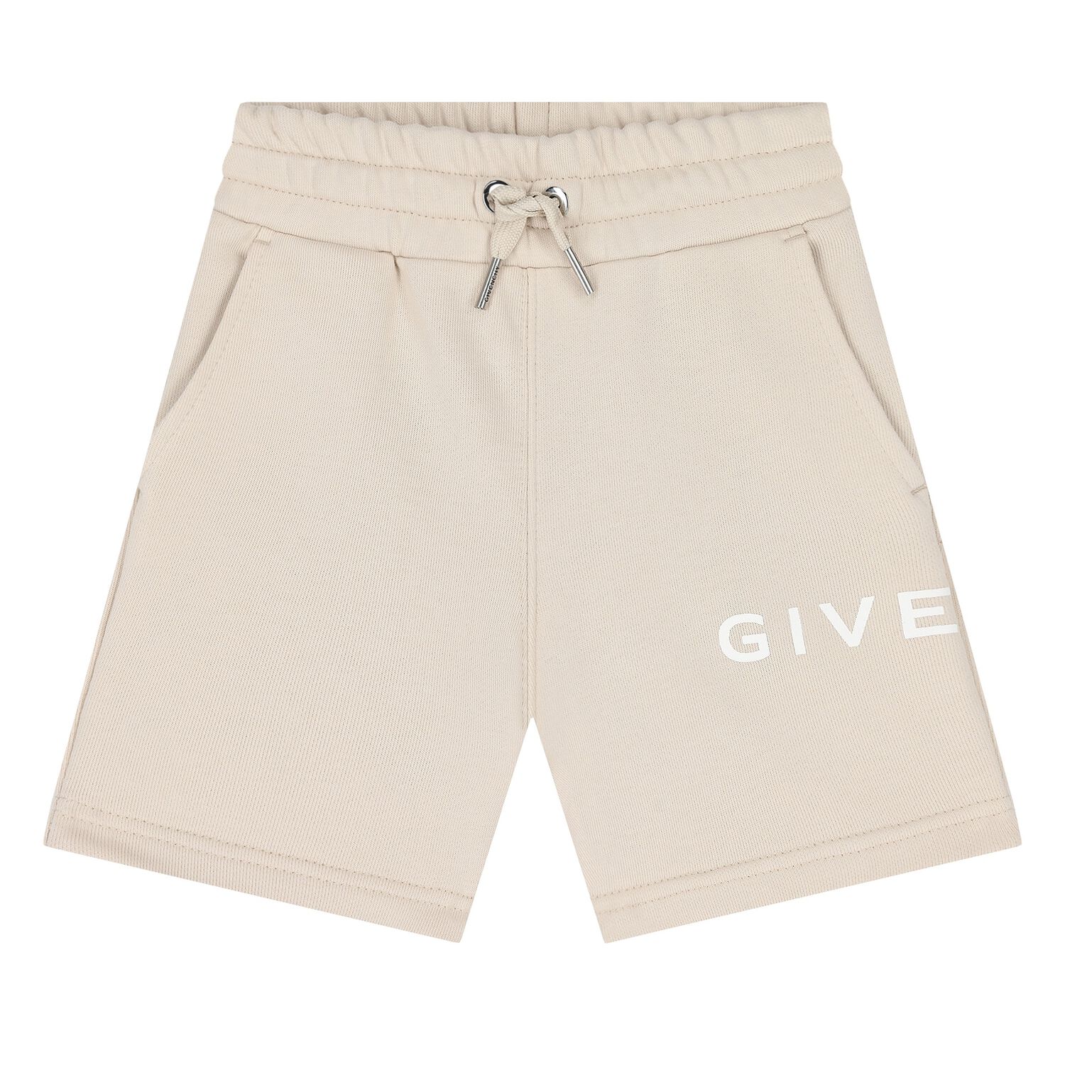 Younger Boys Beige Logo Shorts, 1, hi-res image number null