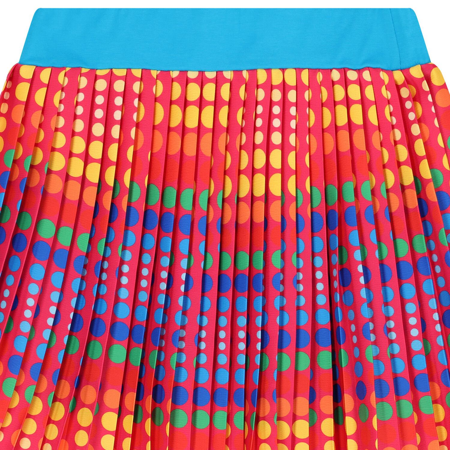 تنورة بنقاط مطوية باللون الوردي للبنات, 1, hi-res