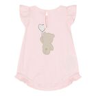 Baby Girls Pink Teddy Bear Romper Set, 1, hi-res