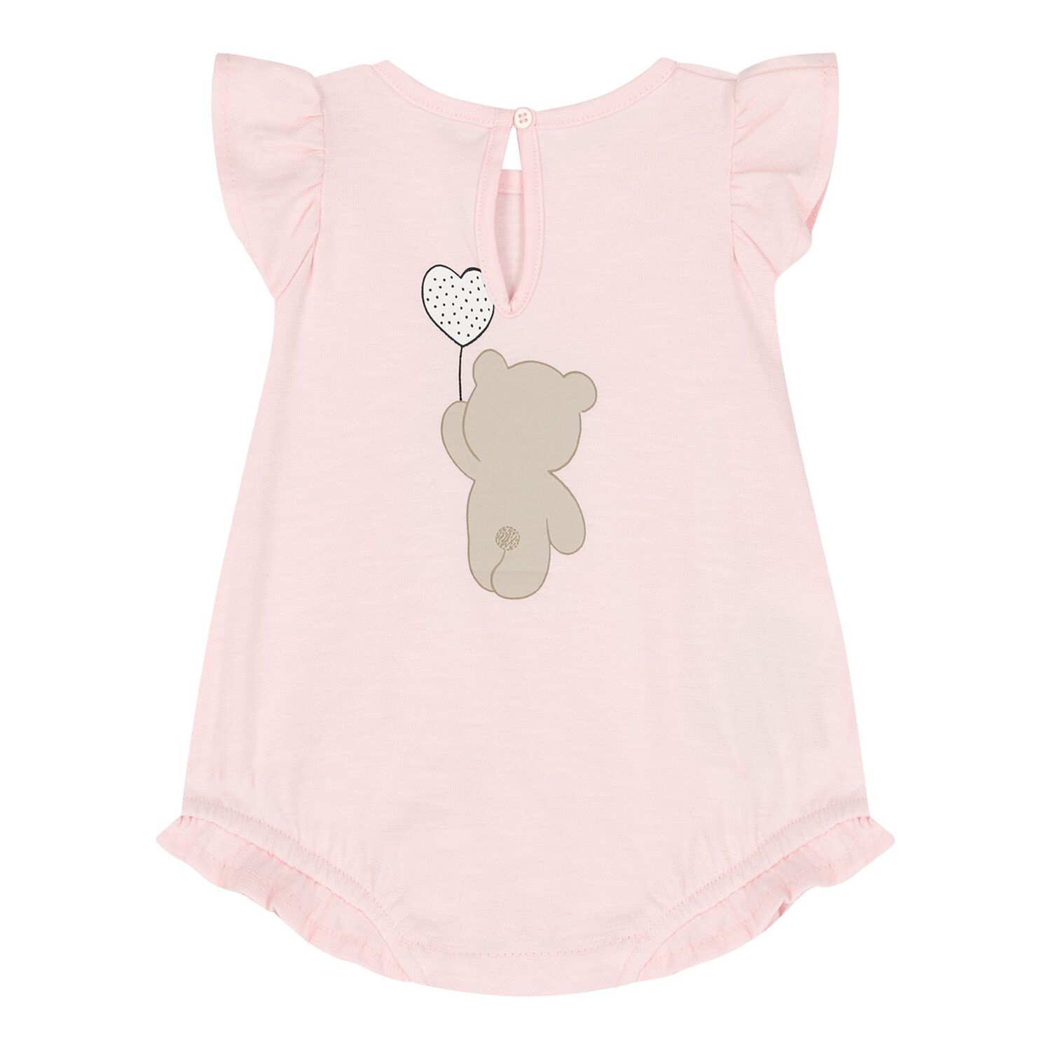 Baby Girls Pink Teddy Bear Romper Set, 1, hi-res