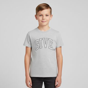 Boys Grey Logo T-Shirt