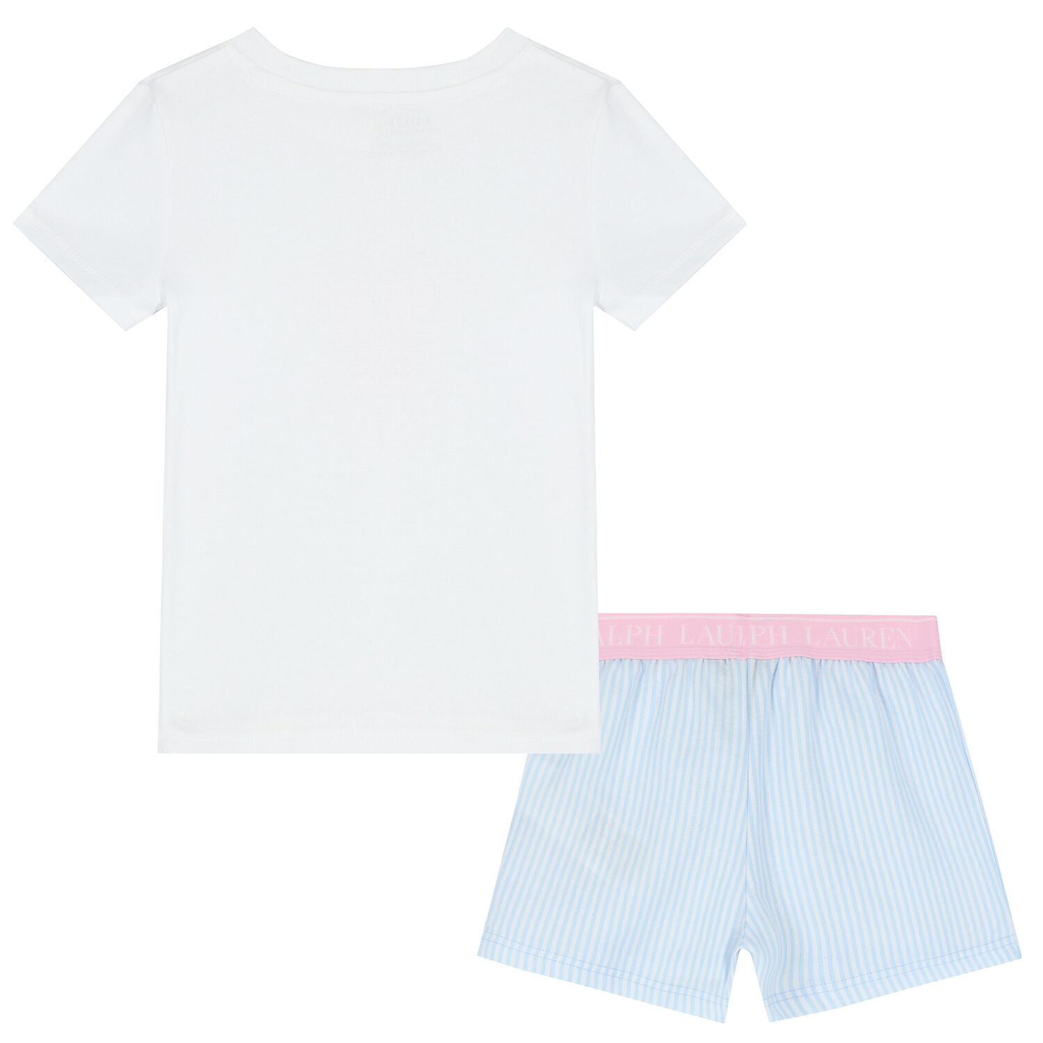 بيجاما بولو باللون الأبيض والأزرق للبنات, 1, hi-res