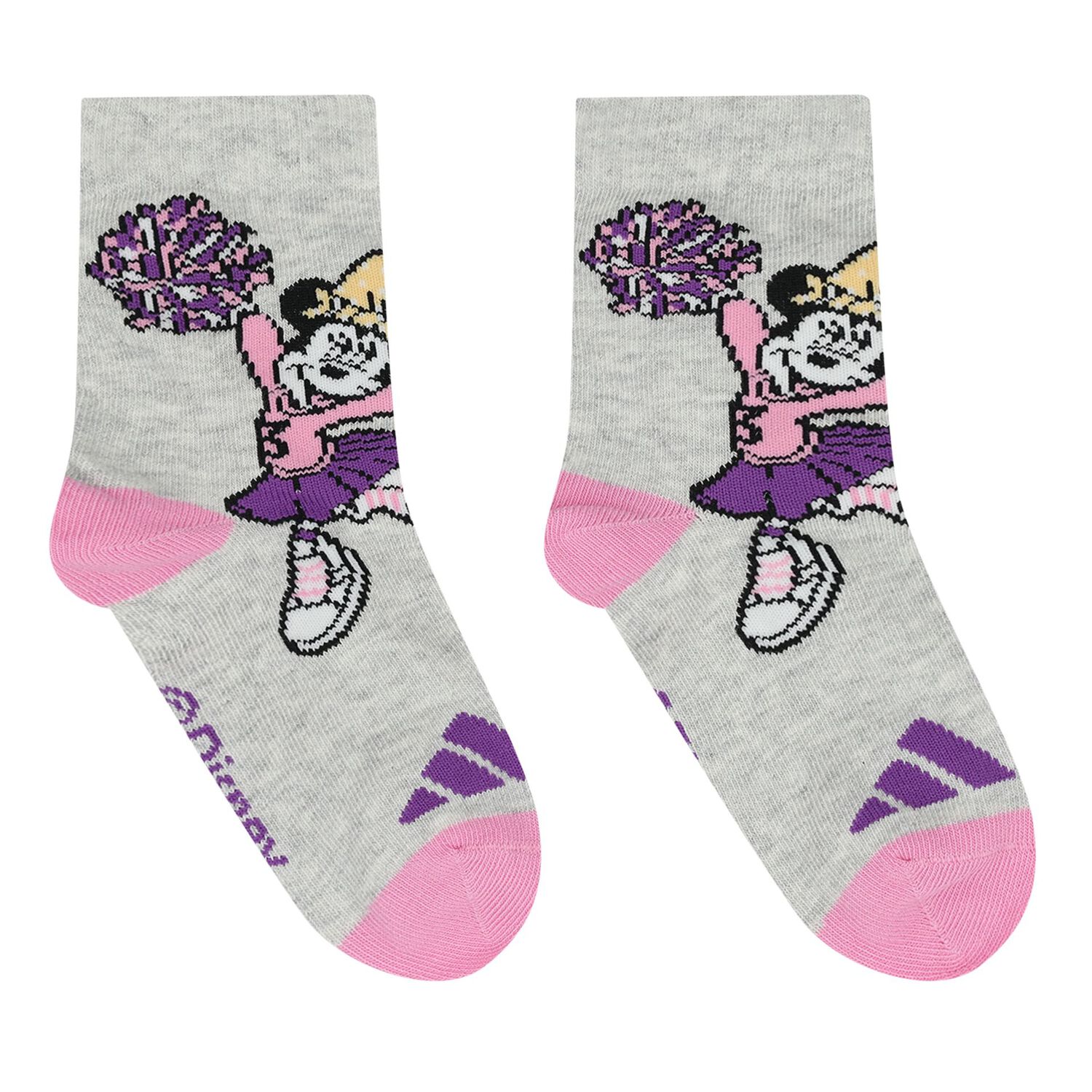 جوارب بنات بشعار ديزنى باللون البنفسجى والرمادى والابيض ( 3 قطع ) , 1, hi-res