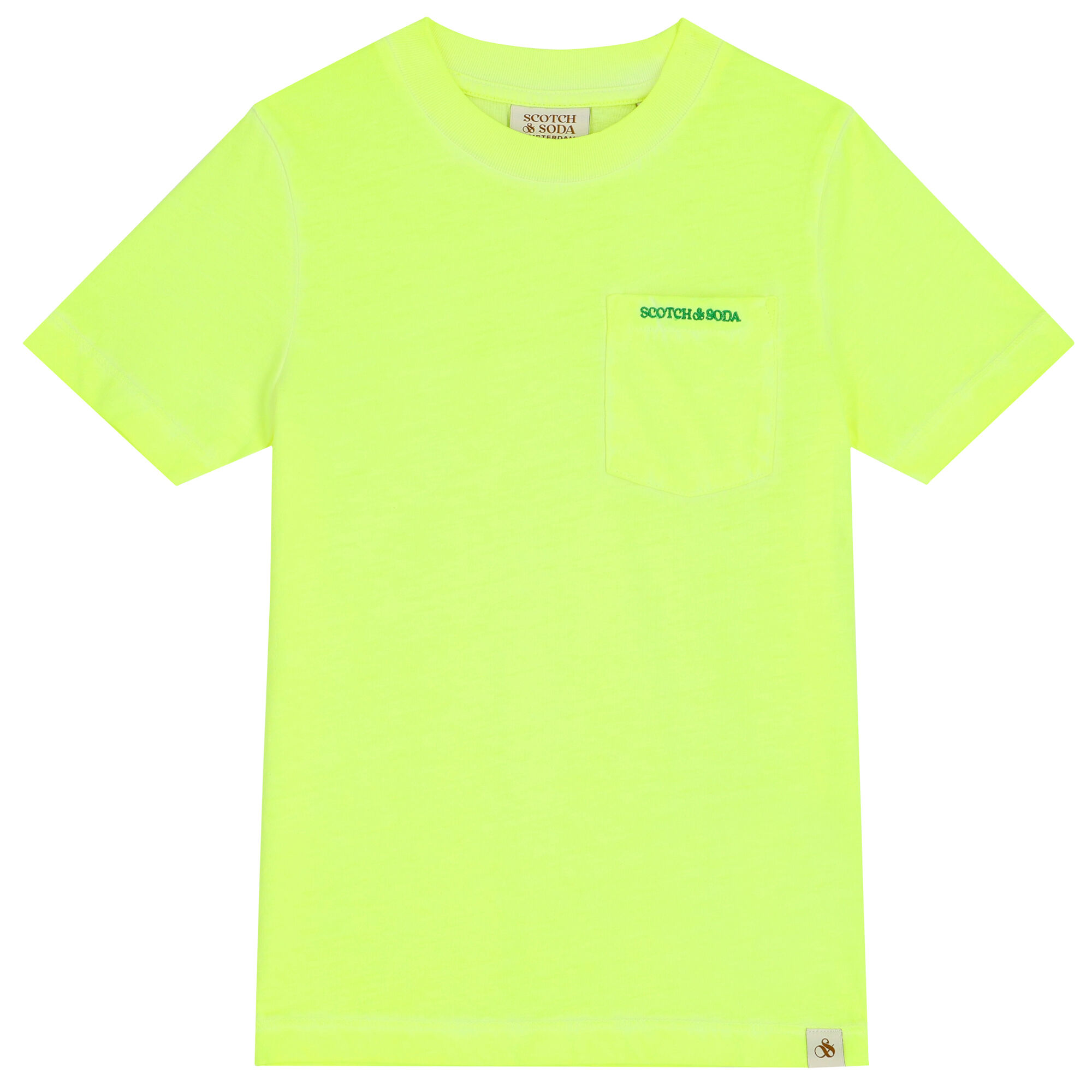 Scotch Soda Boys Neon Yellow Logo T Shirt Junior Couture UAE