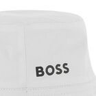 Baby Boys Beige & White Reversible Logo Hat , 2, hi-res