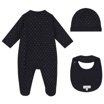 Navy Blue Logo Babygrow Gift Set