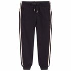 Girls Navy Logo Joggers, 2, hi-res