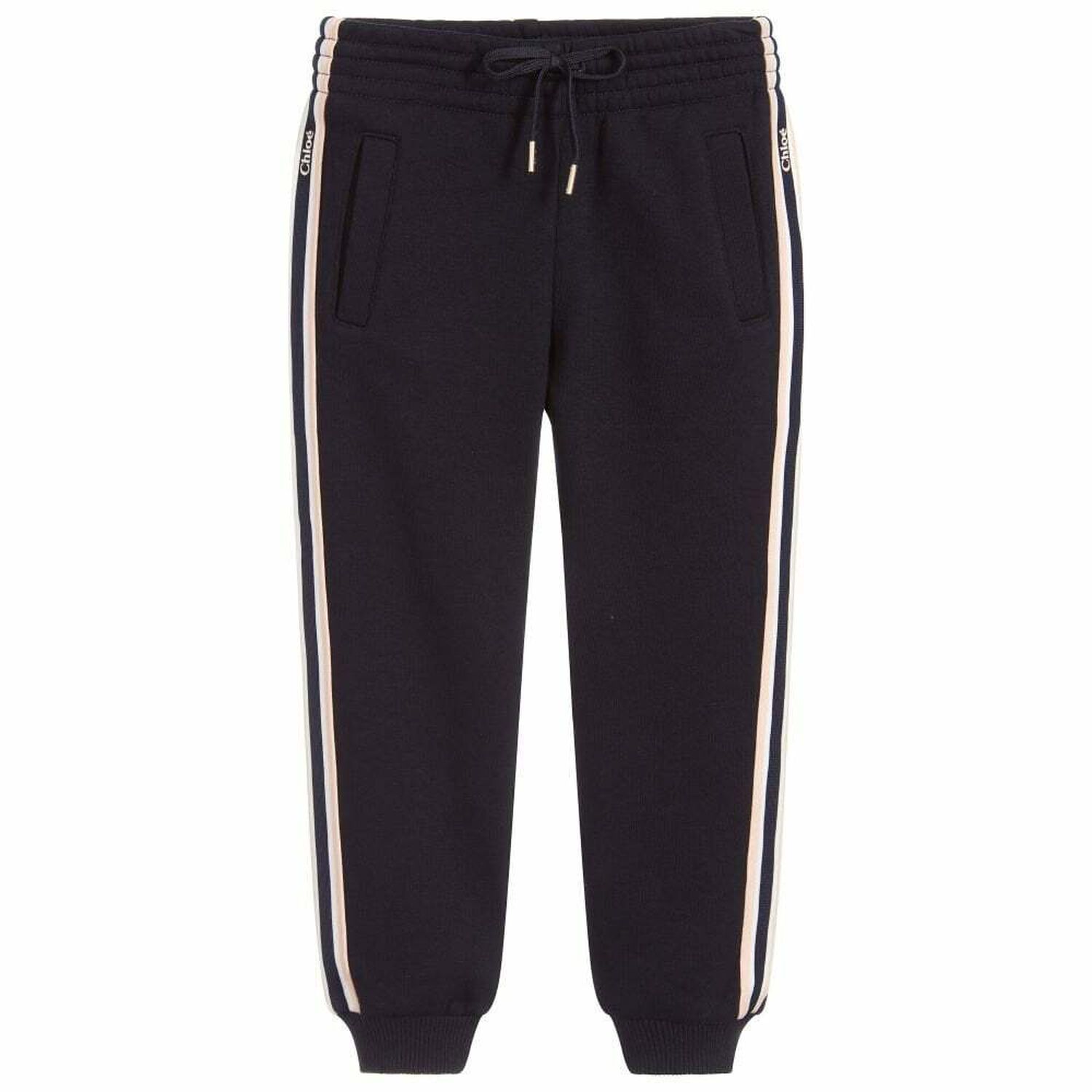 Girls Navy Logo Joggers, 2, hi-res