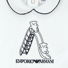 Baby Boys White Logo Babygrow, 1, hi-res