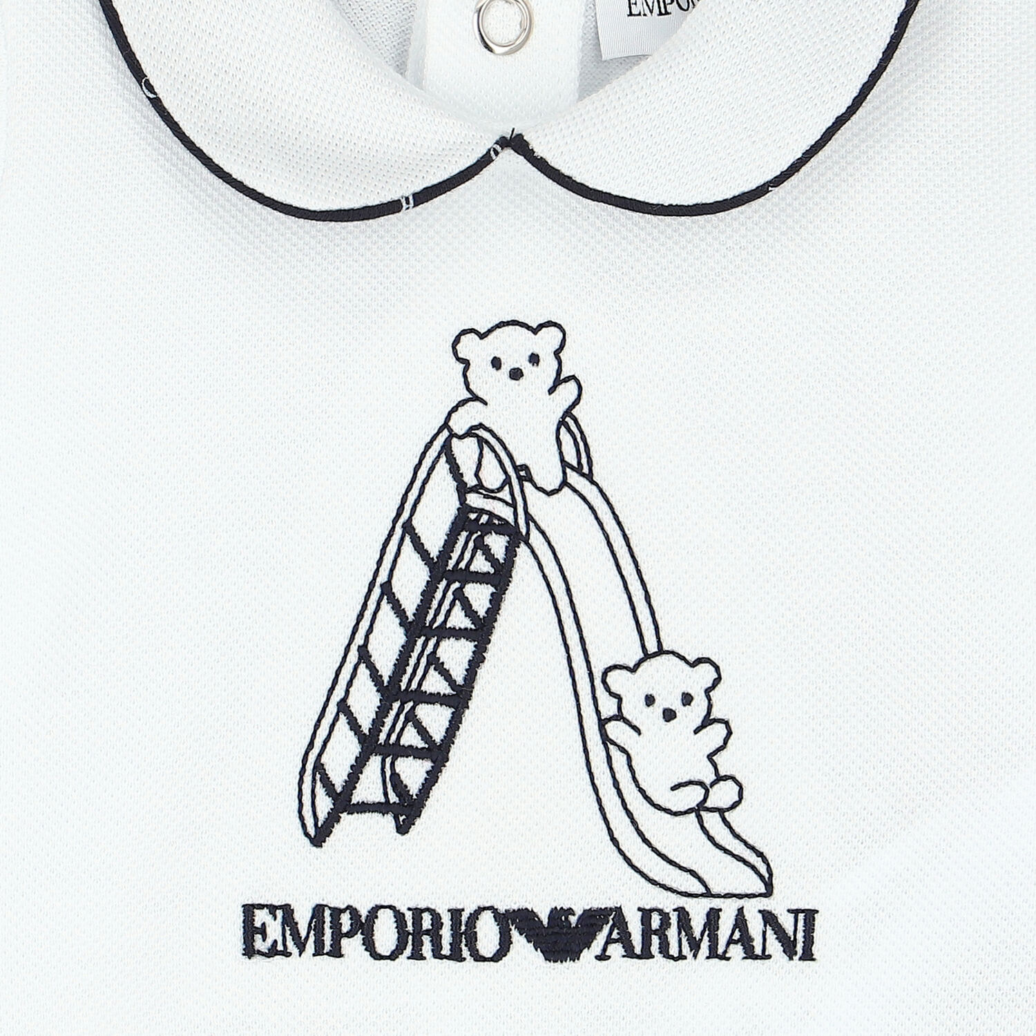 Baby Boys White Logo Babygrow, 1, hi-res