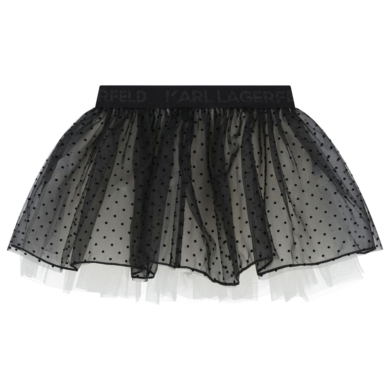 Younger Girls Ivory & Black Logo Skirt Set, 1, hi-res image number null
