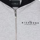 سترة بالقبعة بالشعار باللون الرمادي للاولاد, 1, hi-res