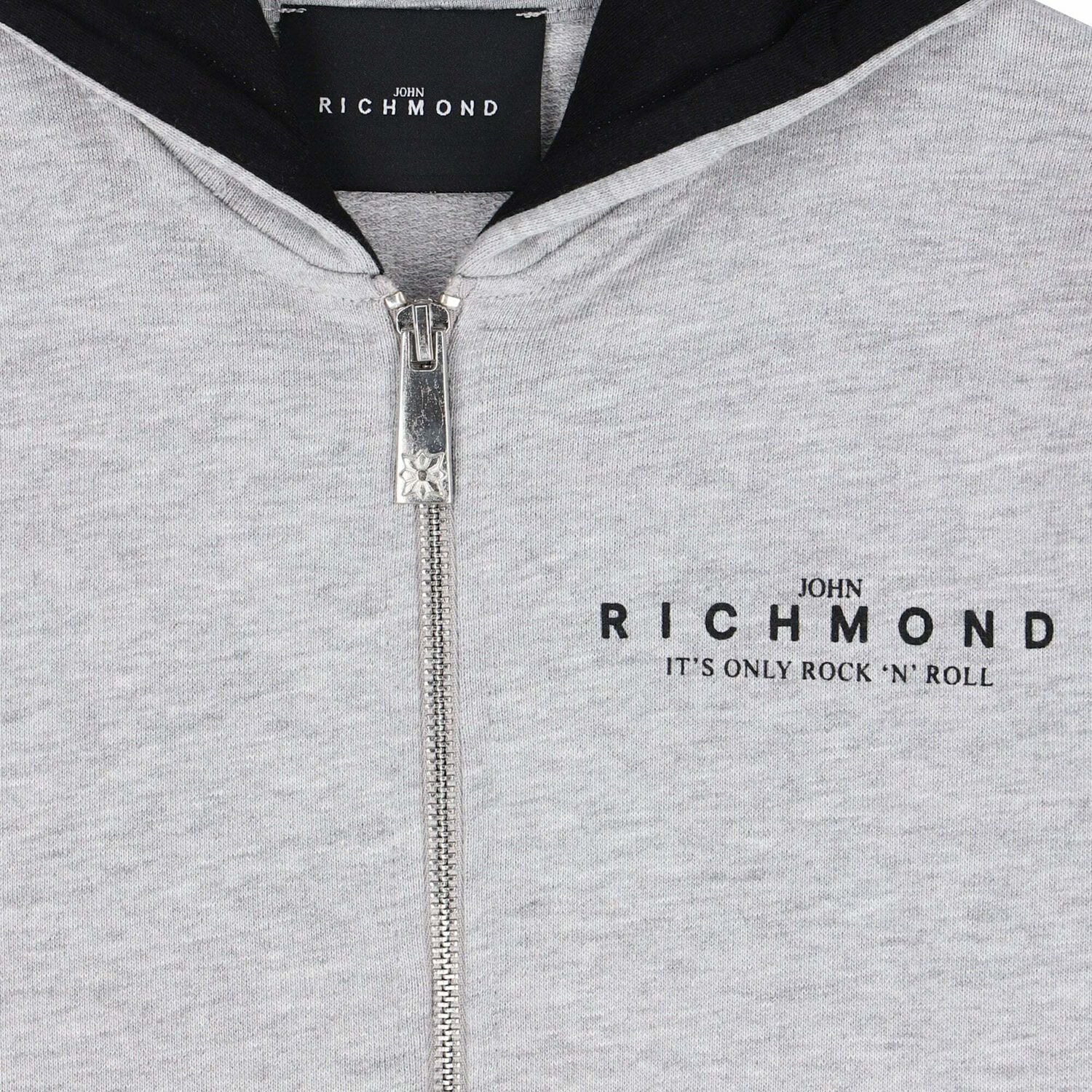 سترة بالقبعة بالشعار باللون الرمادي للاولاد, 1, hi-res