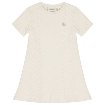 Girls Ivory Logo Dress