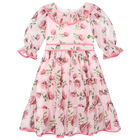 Girls Pink Floral Dress, 1, hi-res