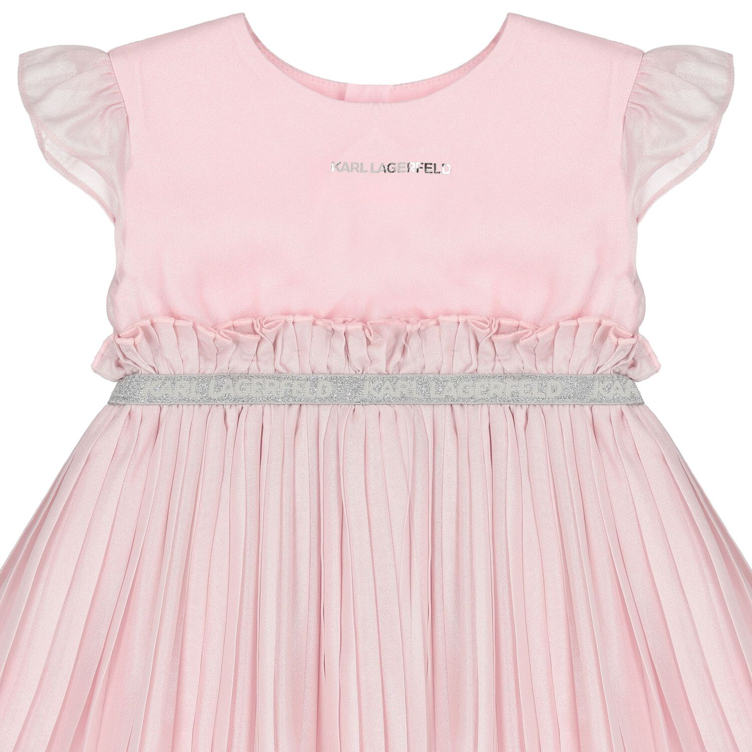 Girls Pink Logo Pleated Dress, 1, hi-res image number null
