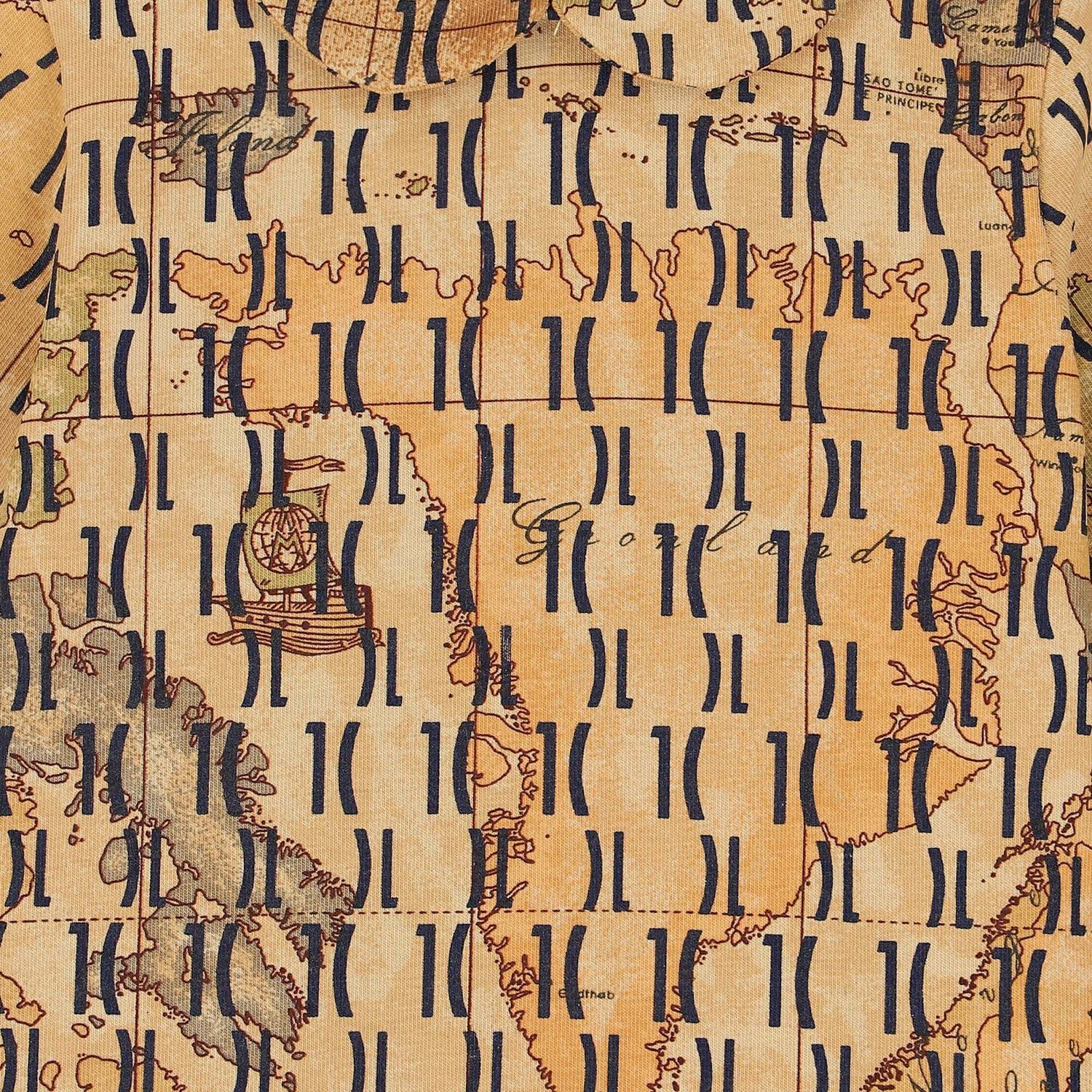 Baby Boys Beige Geo Map Babygrow, 1, hi-res