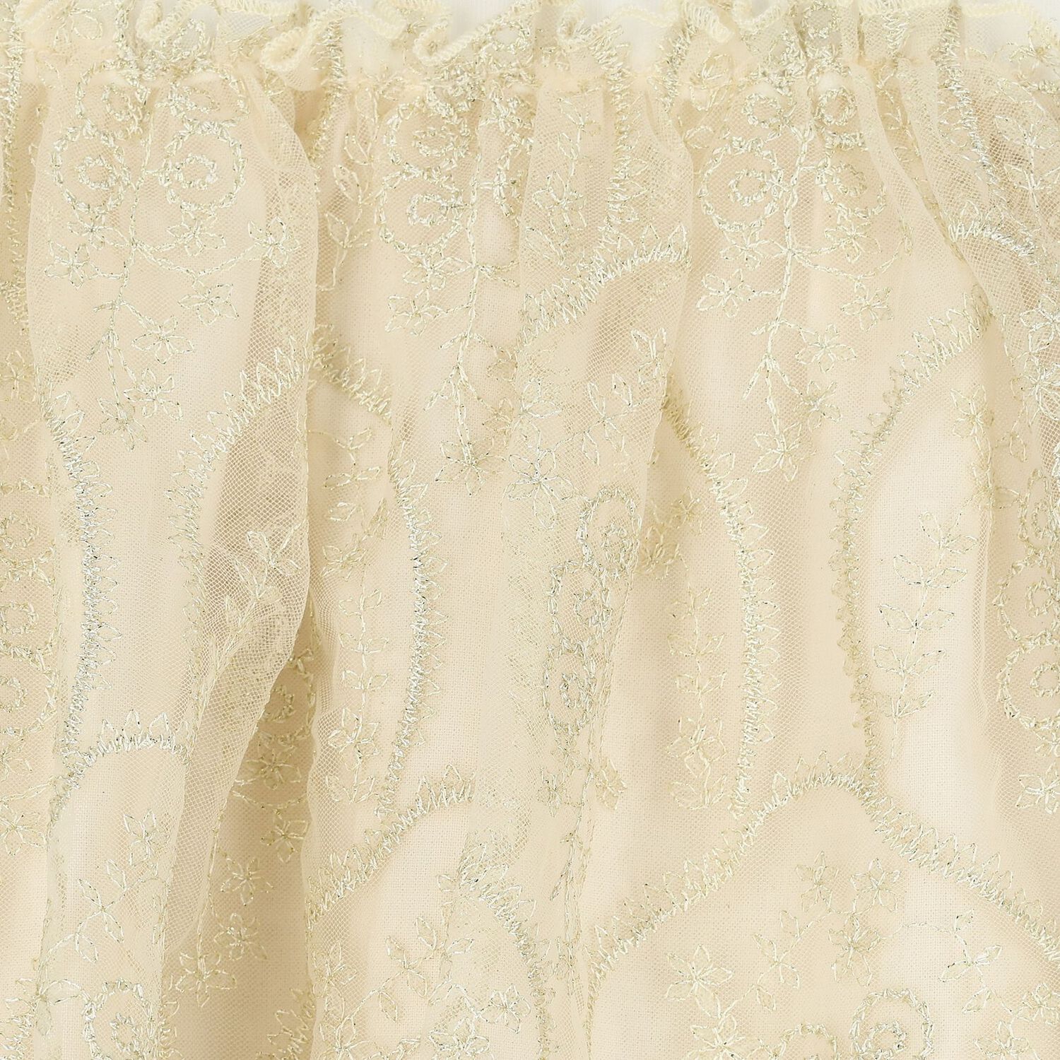 فستان بناتي بشعار باللون العاجي والذهبي, 1, hi-res